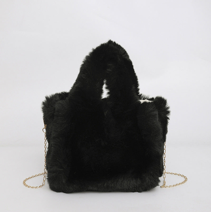 Women's Plush Imitate Rex Rabbit Fur Mini Crossbody Bags