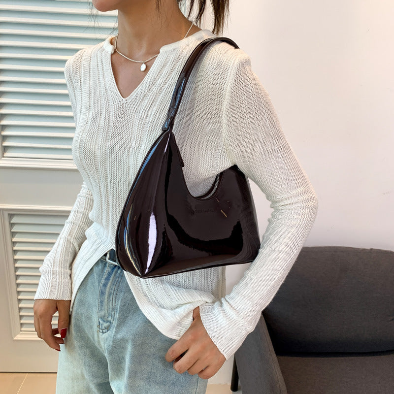 Women's Niche Patent Leather French Stick Selenodont Stylish Armpit Bags