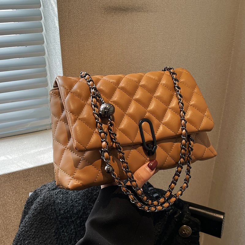 Women's Advanced Texture Fashion Rhombus Chain Niche Crossbody Bags