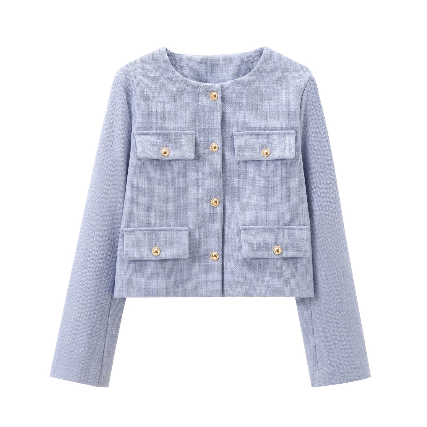 Women's Round Neck Temperament Leisure Classic Style Coats