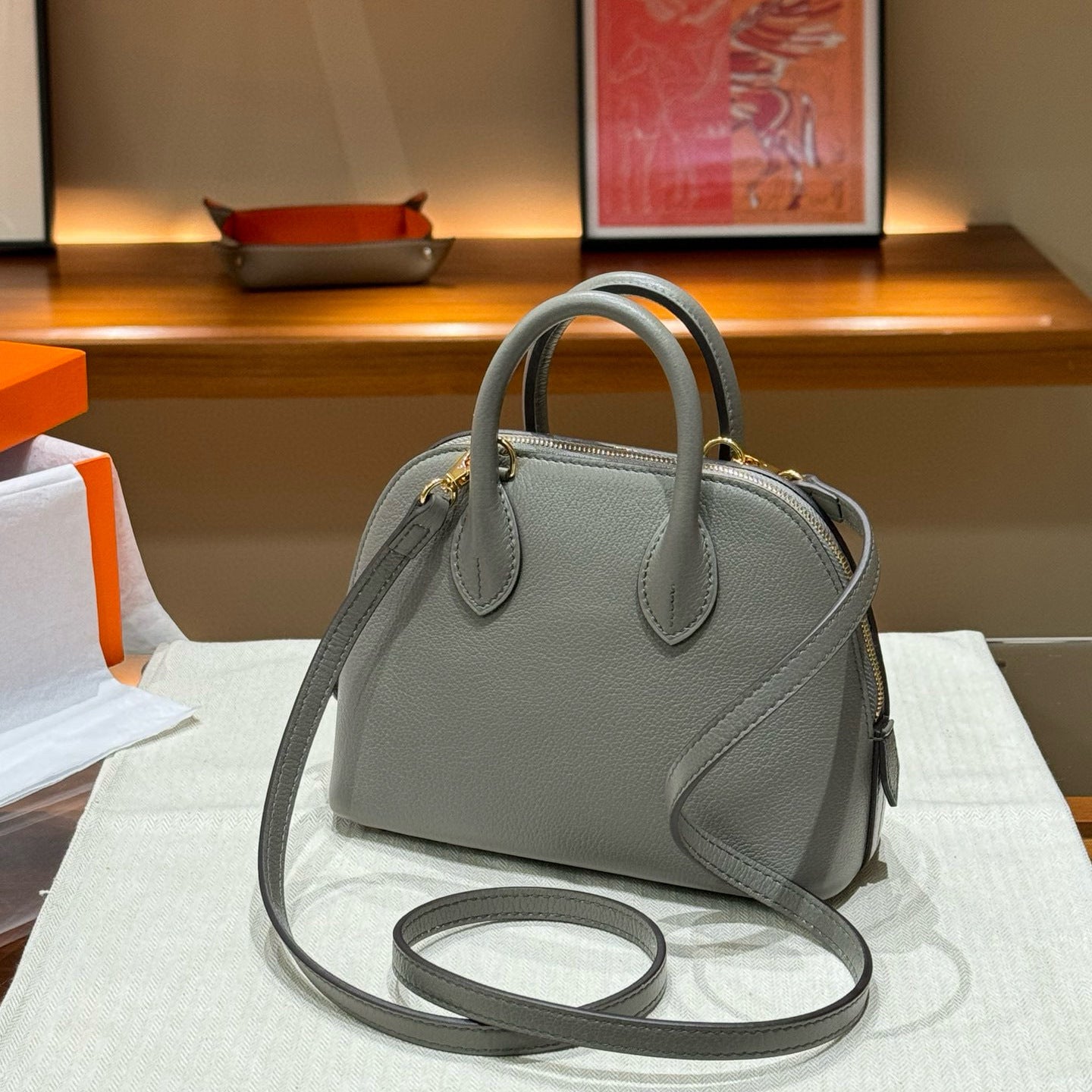 Genuine Leather Goat Pattern Bowling Shell High-grade Crossbody Bags