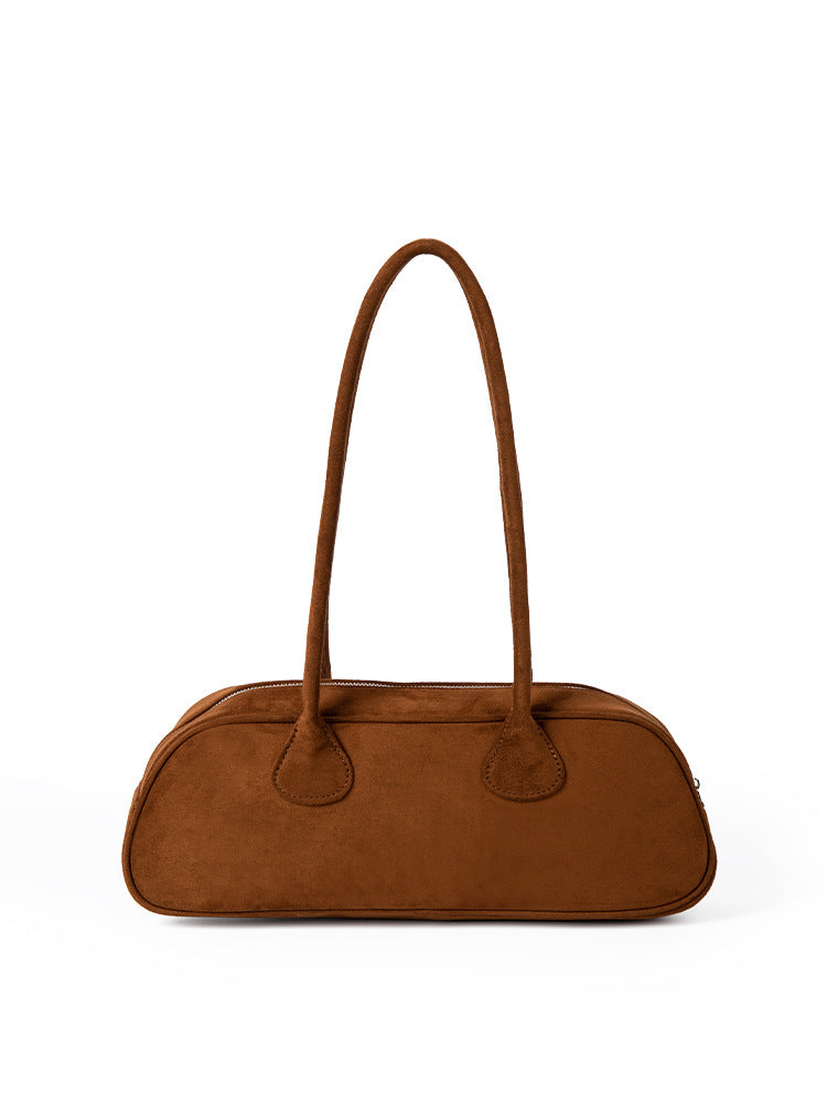Women's Suede Baguette Fashionable Soft Vintage Plush Shoulder Bags
