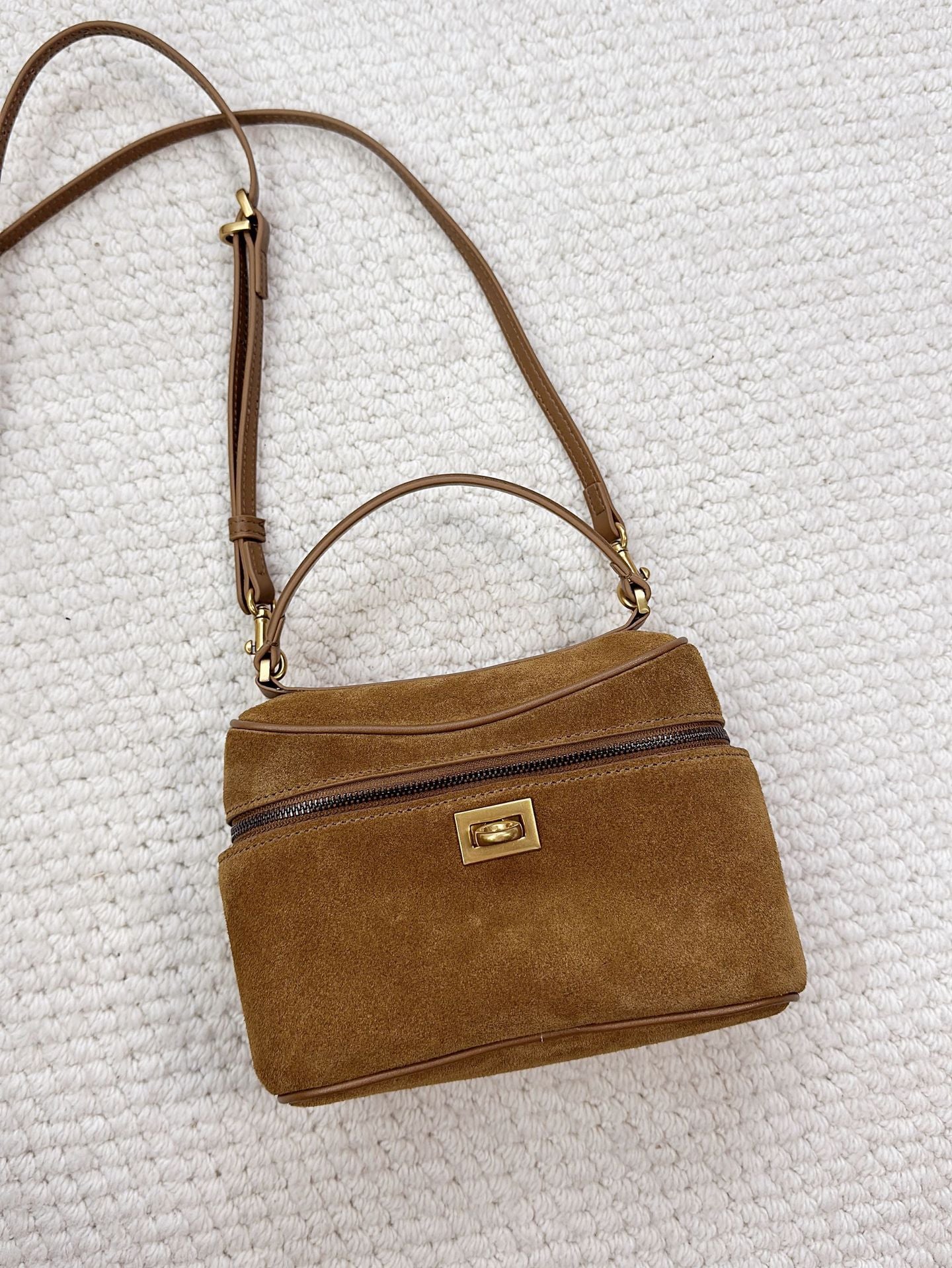 Matte Cowhide Lunch Box Large Capacity Crossbody Bags