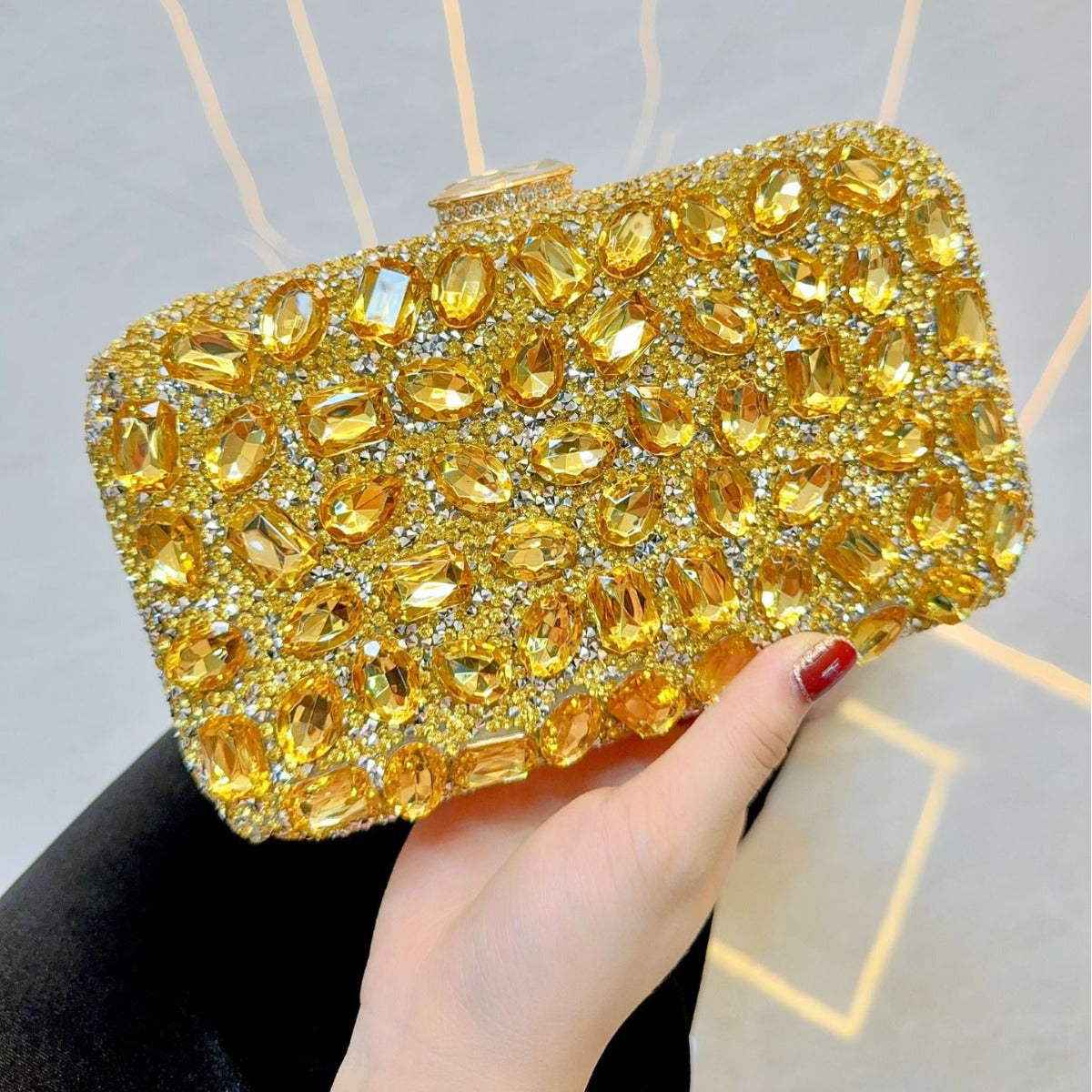 Women's Full Diamond Shiny Clutch Dinner Wedding Evening Bags
