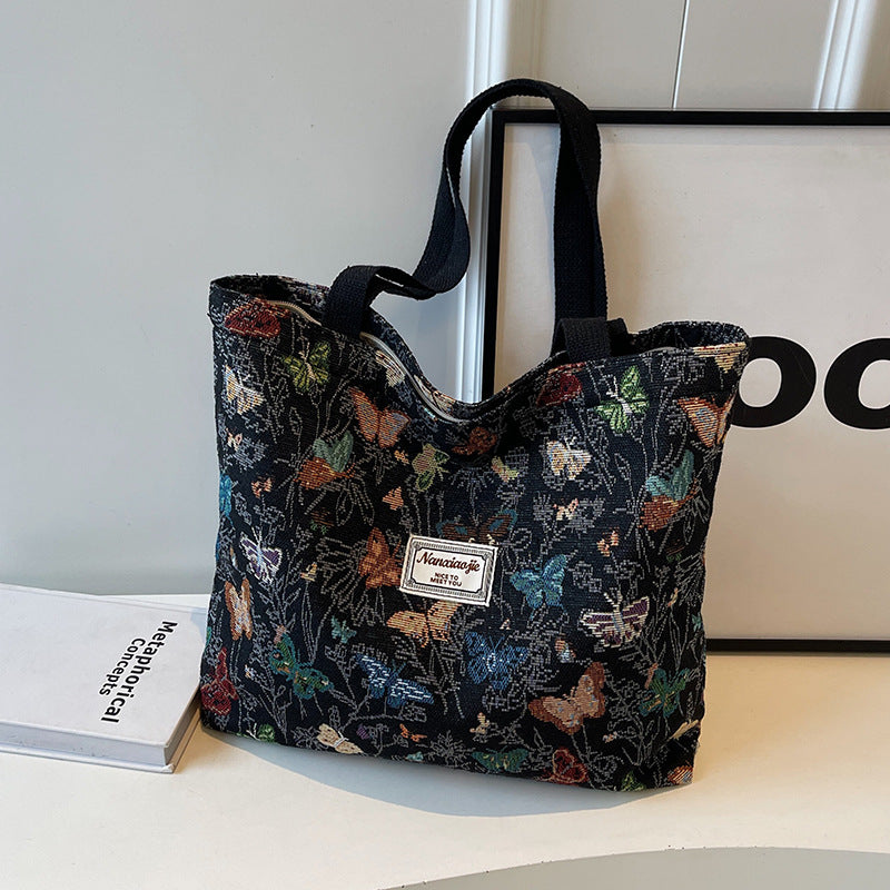 Large Capacity Butterfly Canvas Commuter Female Bags