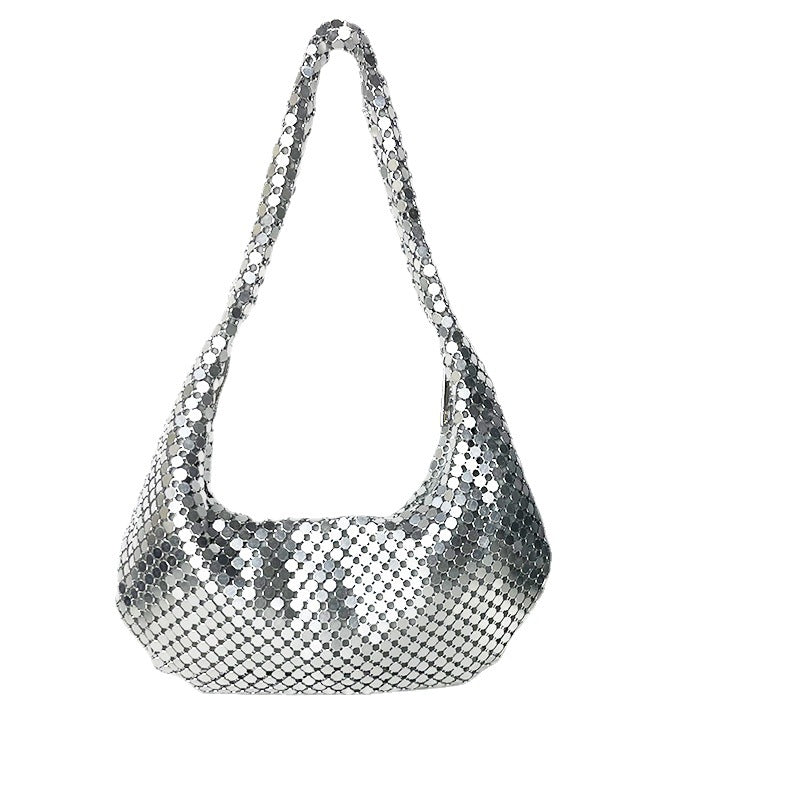 Mesh Underarm High-grade Metal Sier Sheet Evening Bags