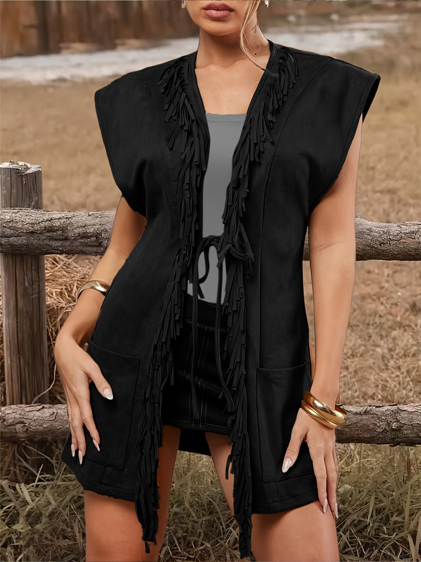 Women's Western Denim Fashion Tassel Loose Casual Retro Cardigans