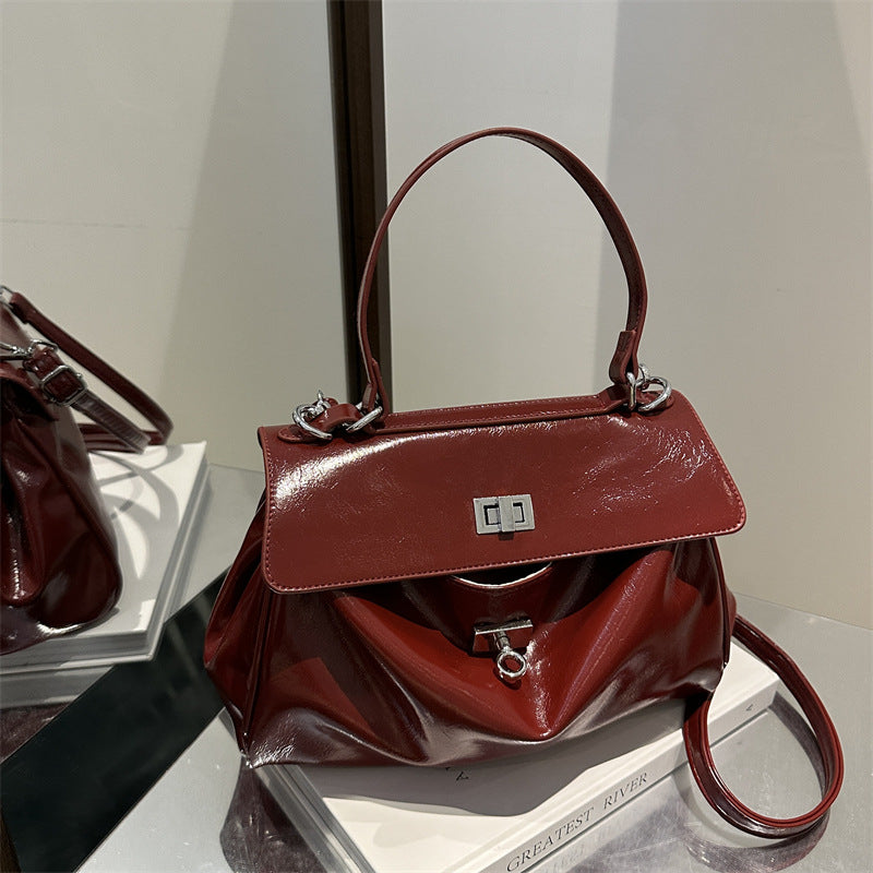 Women's Pleated Portable Autumn Simple Versatile Large Bags