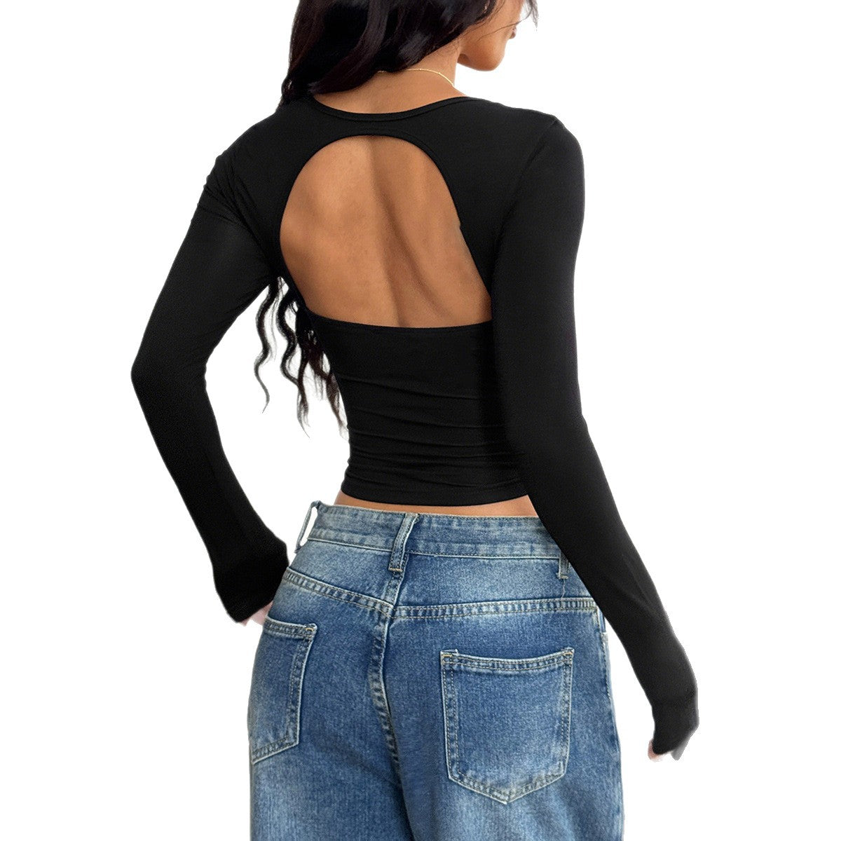 Women's Hot Style Solid Color Long-sleeved Bottoming Women's T-shirt