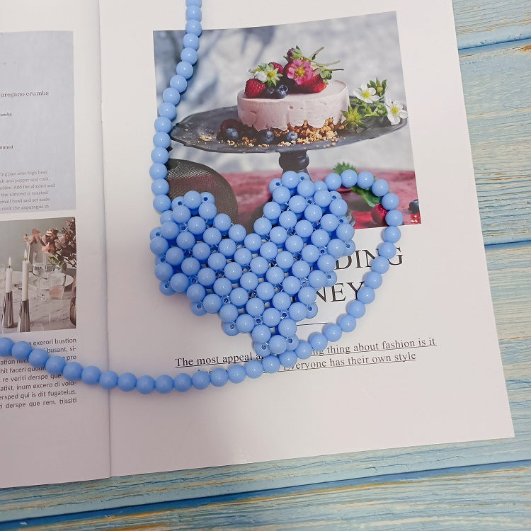 Beaded Peach Heart Beads Pearl Handmade Ya Crossbody Bags