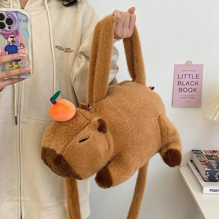 Cute Female Capybara Plush Toy Doll Backpacks