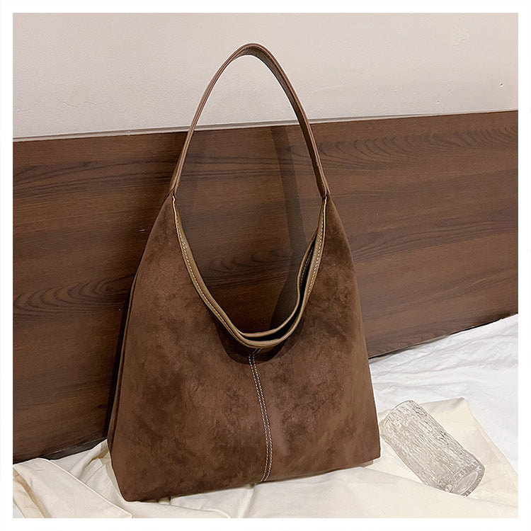 Women's Fashion Large Capacity Versatile Retro Frosted Shoulder Bags