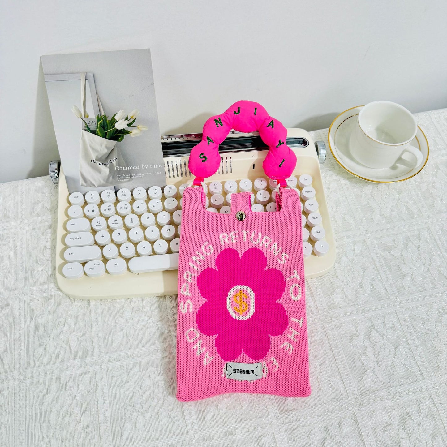 Creative Cute Cartoon Cat Knitted Mini Crossbody Bags