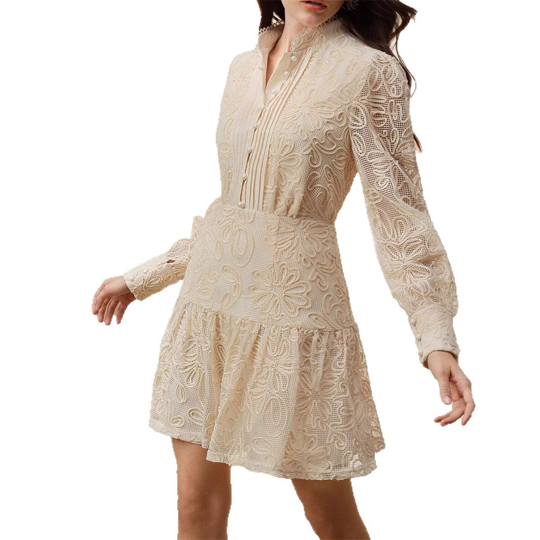 Women's Casual Elegant Lace Stitching Dress Dresses