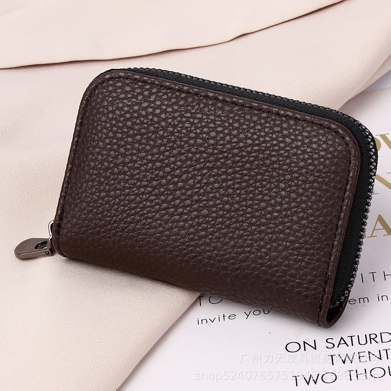 Women's Zipper Organ Lychee Pattern Fashion Credit Ladies Wallets