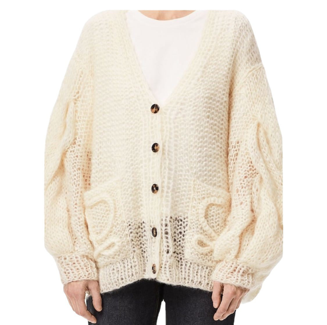 Women's Hand-woven Crocheted Mohair Loose Lazy Style Sweaters