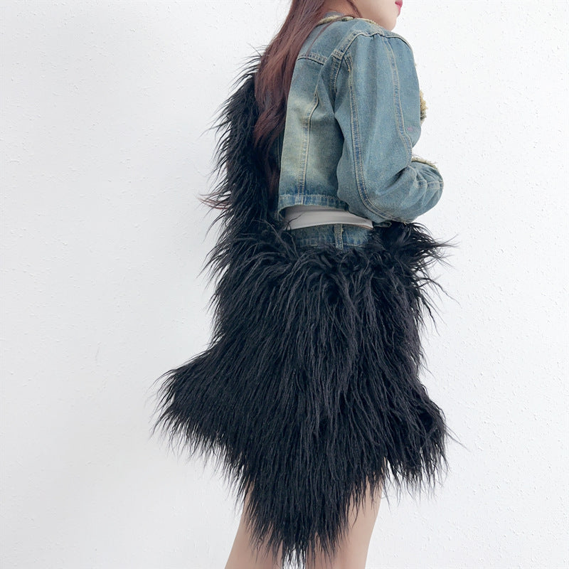 Plush Dopamine Wear Niche Hot Furry Crossbody Bags