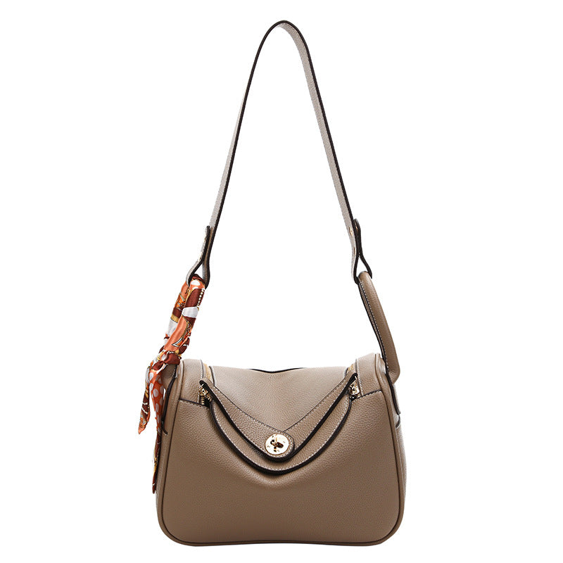 Women's Style Fashion Lychee Pattern Double Pull Shoulder Bags