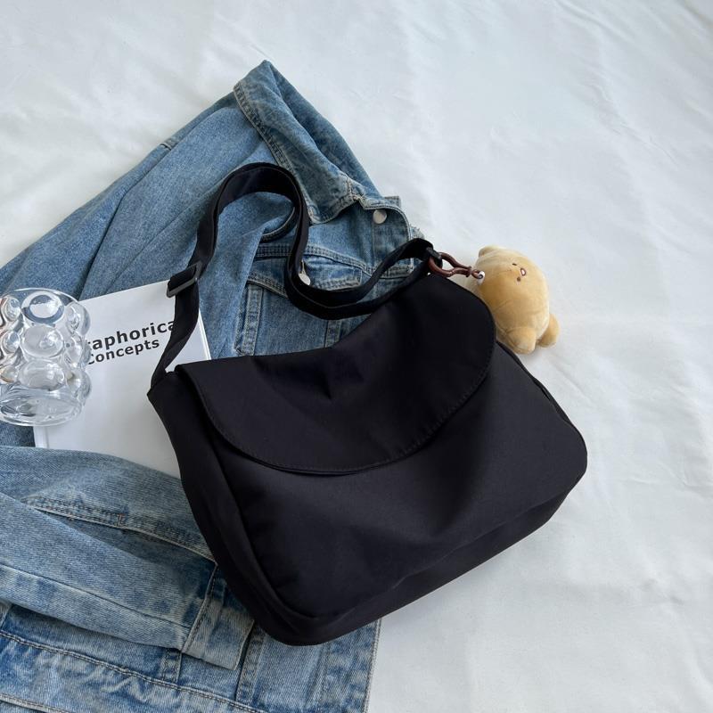 Style Simple Pure Color One Trendy Crossbody Bags