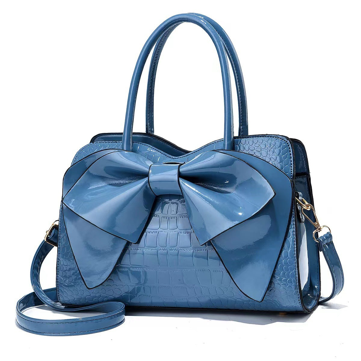 Women's Autumn Summer Fashion Crocodile Pattern Bow Crossbody Bags