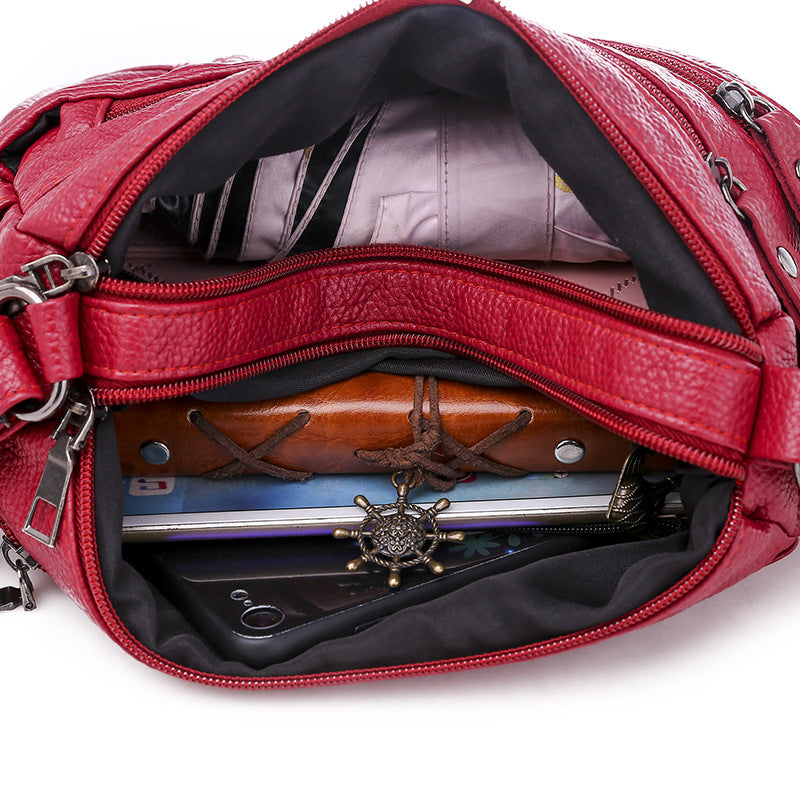 Women's Large Capacity Soft Leather Mother Crossbody Bags