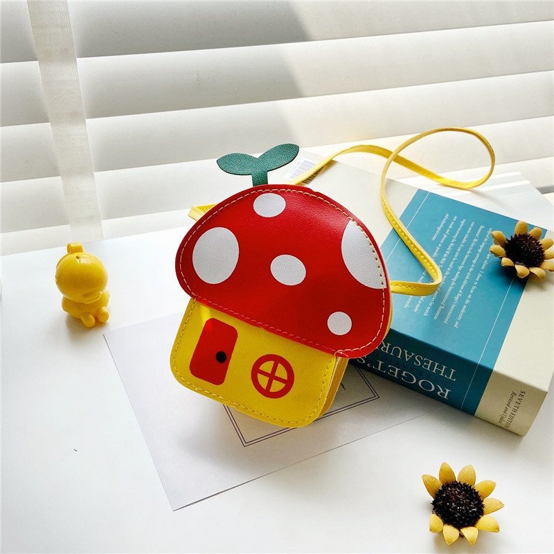 Children's Versatile Cartoon Cute Korean Mushroom Crossbody Bags