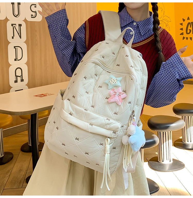 Large Capacity Corduroy Fresh Bow For Backpacks