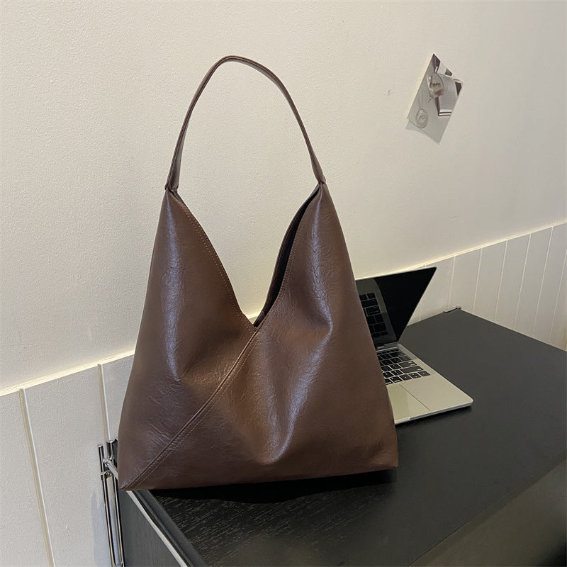 Women's Soft Leather Retro Fashion Large Capacity Armpit Bags