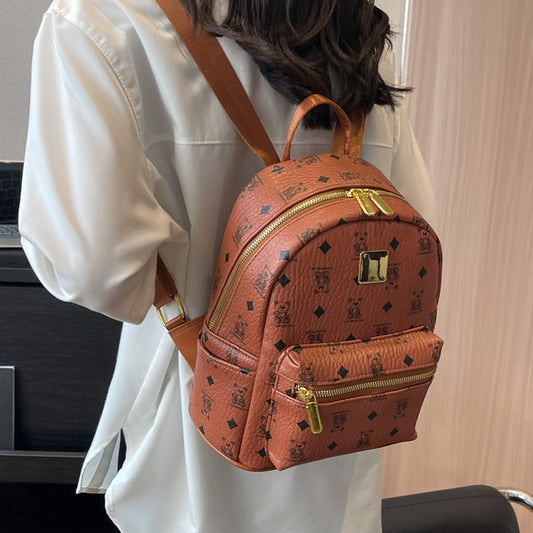 Women's Simple Western Style Large Capacity Korean Backpacks
