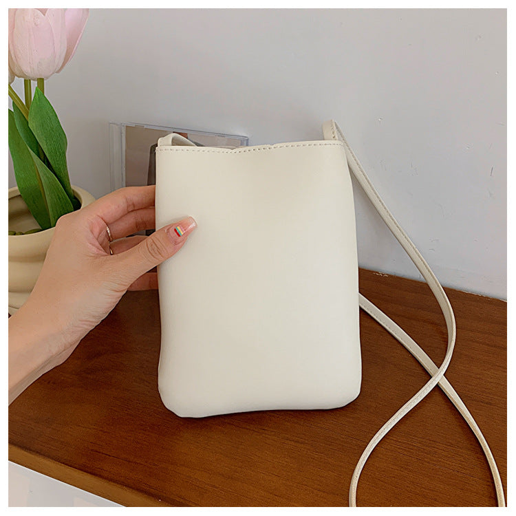 Korean Style Artistic Retro Solid Color Crossbody Bags
