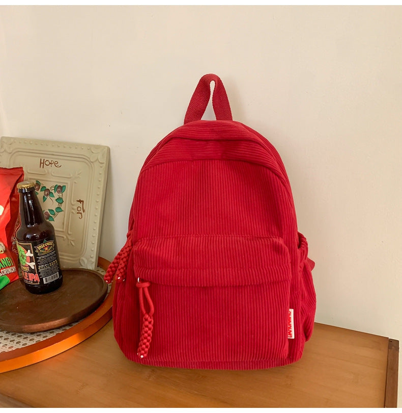 Soft Campus College Style Solid Color Backpacks
