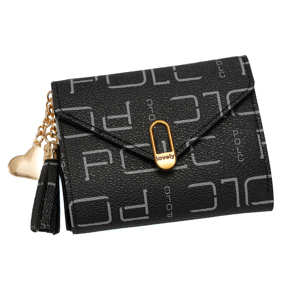 Women's Fashion Letters Printing Short Multiple Slots Purses