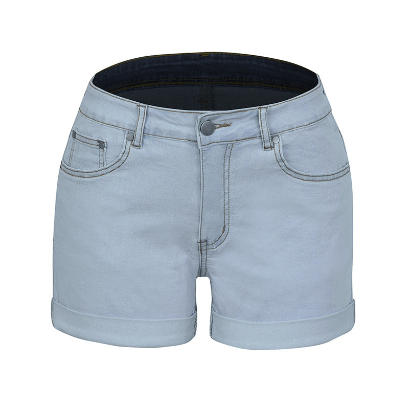 Women's Fashionable Simple High Elasticity Denim Super Shorts