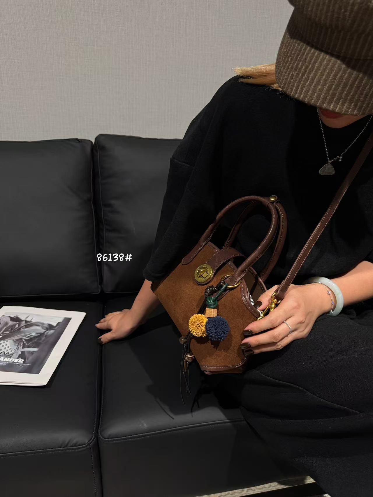 Women's Genuine Leather Matte Fashion Portable Shell Bags