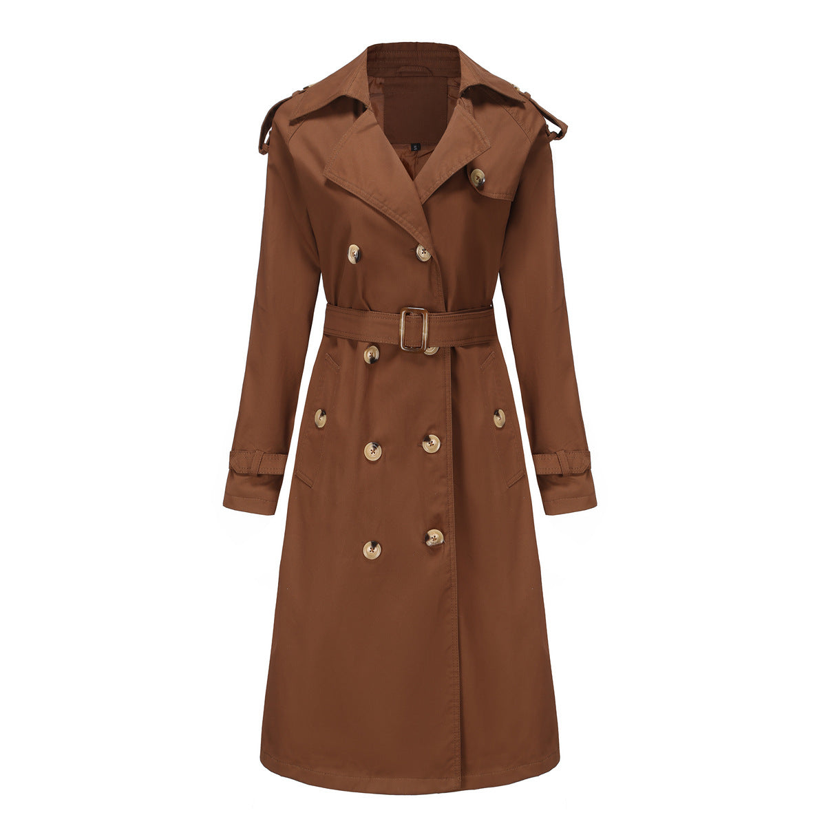 Women's European Windbreaker Long Waist Cotton Fashionable Jackets
