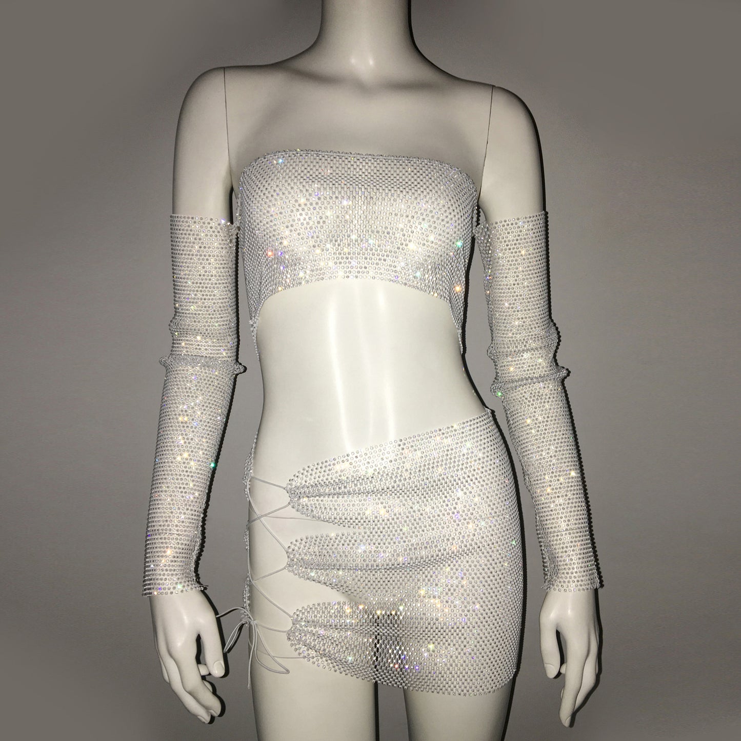Women's Design Rhinestone Mesh Hot Fashion Nightclub Suits