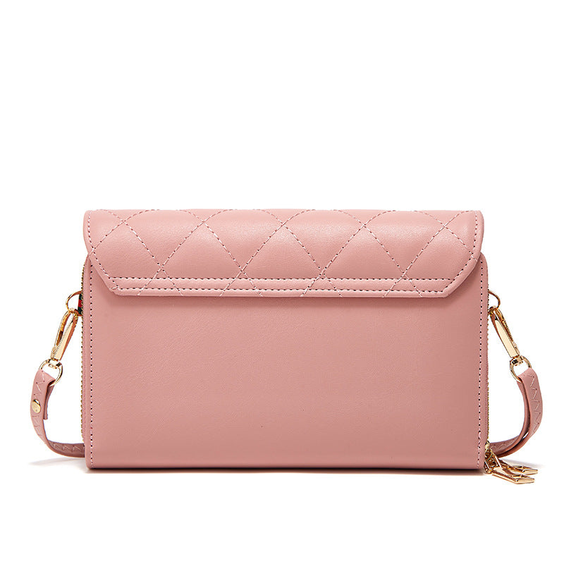 Women's Diamond Cell Fashion Embroidered Large Coin Purses