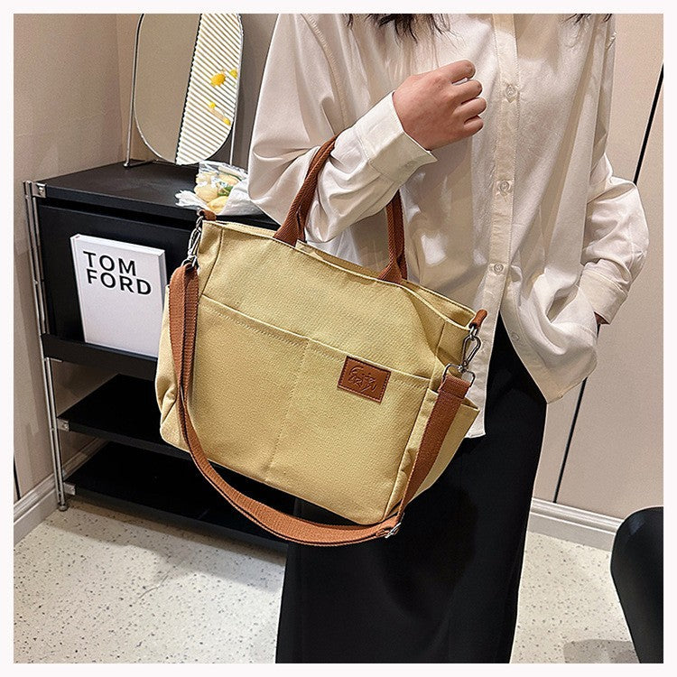 Women's Canvas Design Large Capacity Totes Shoulder Bags