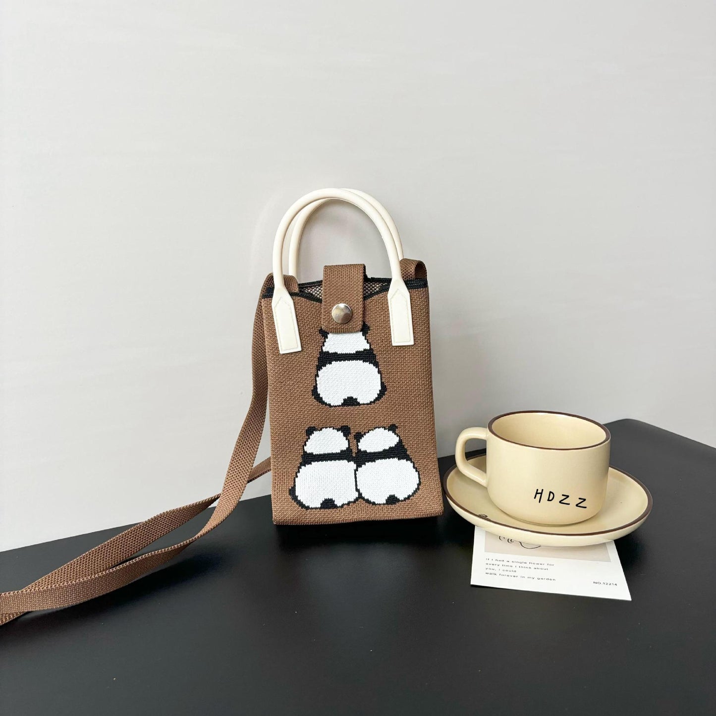 High Sense Mobile Cartoon Knitted Dopamine Bags