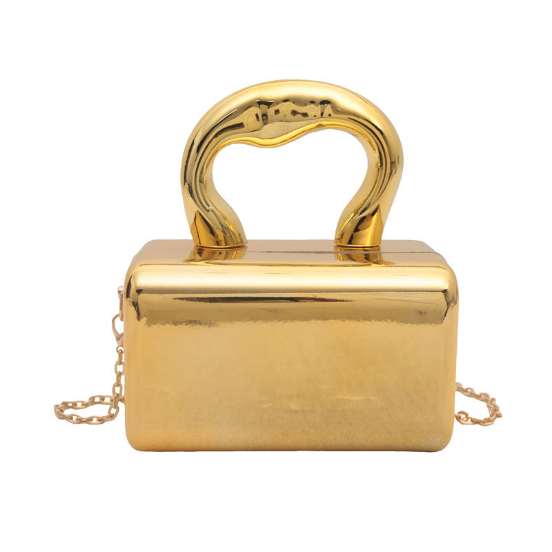 Women's Acrylic Box Mirror Chain Dinner Bags