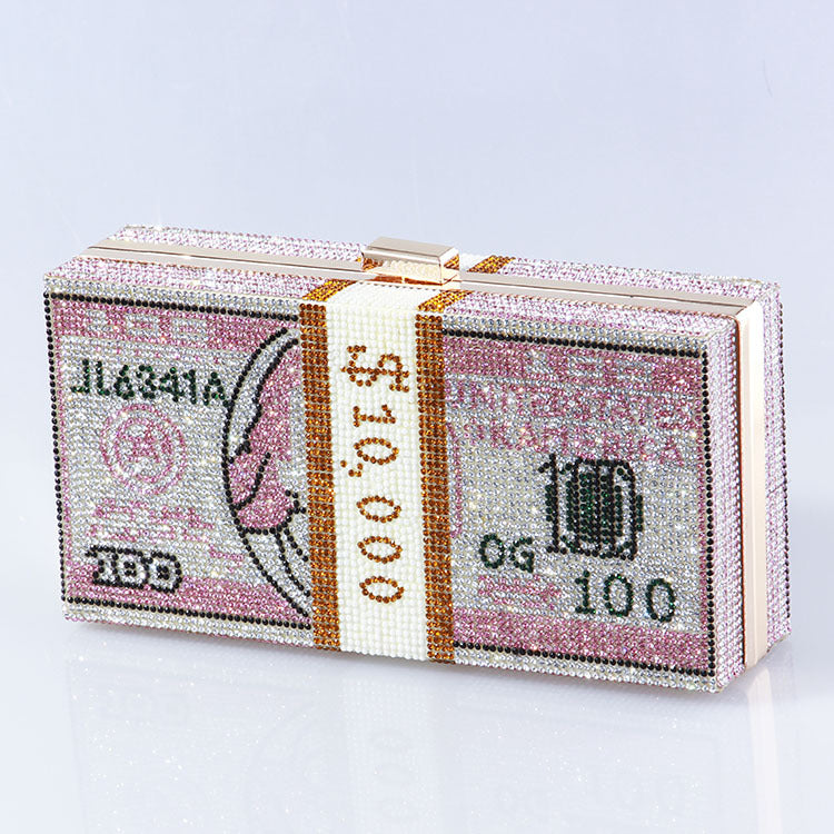 Women's Dollar Full Diamond Usd Dinner Dress Evening Bags