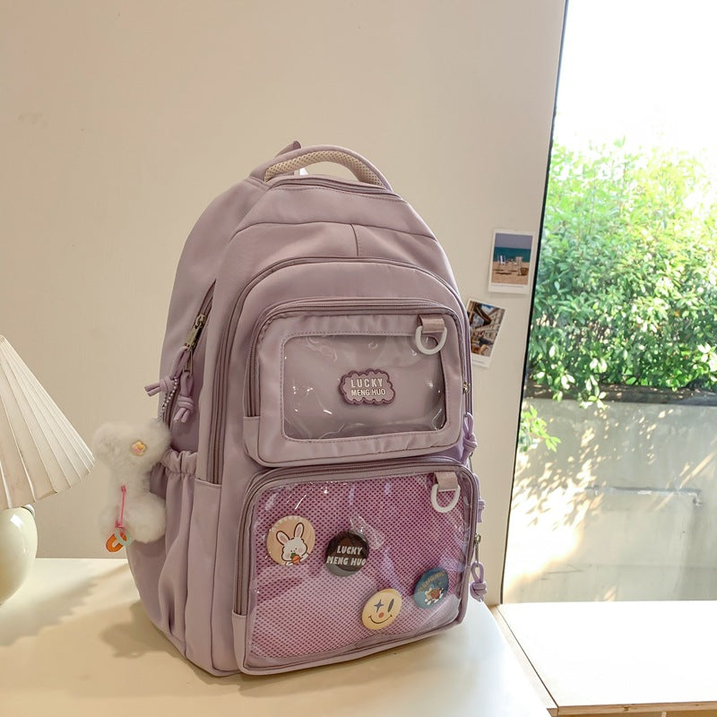 Large Capacity Female College Cute Versatile Transparent Backpacks