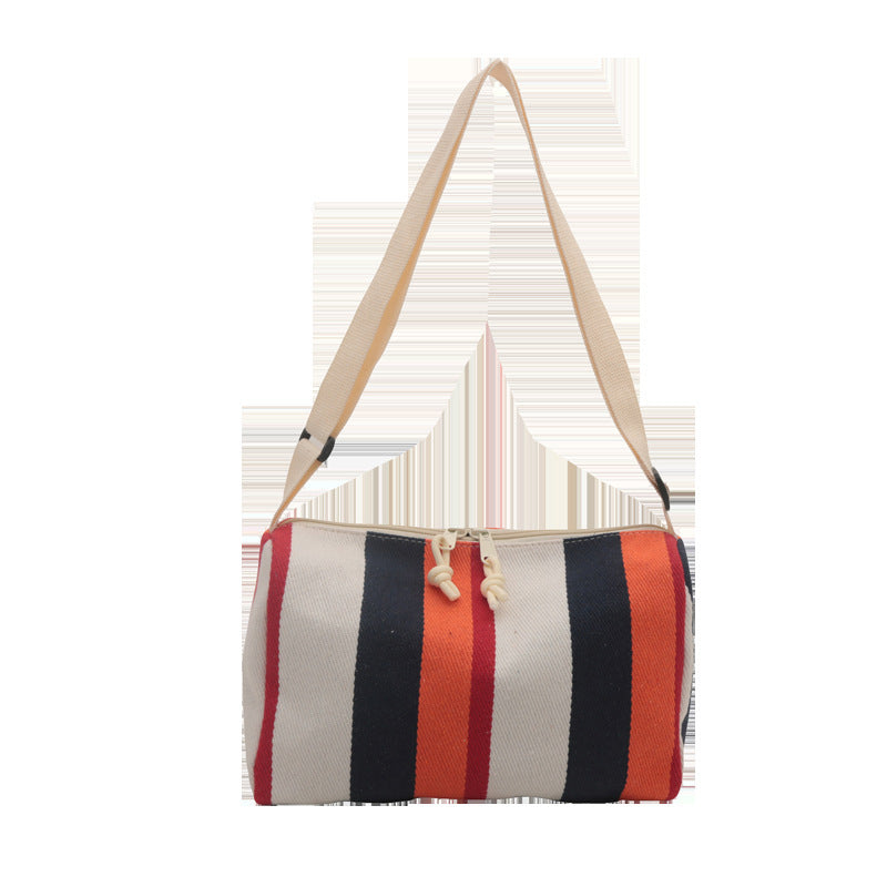Women's Capacity Autumn High-grade Canvas Contrast Color Crossbody Bags