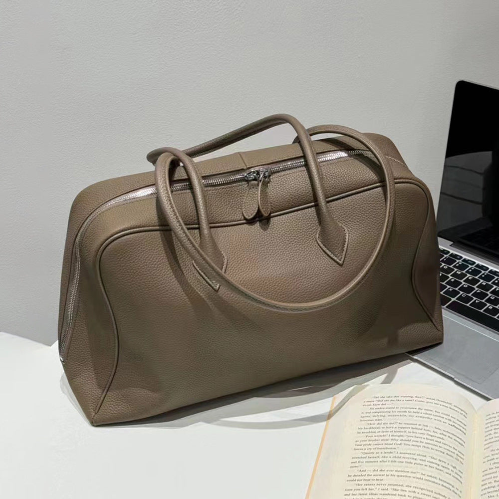 Layer Cowhide Design Pillow Bowling Genuine Leather Crossbody Bags
