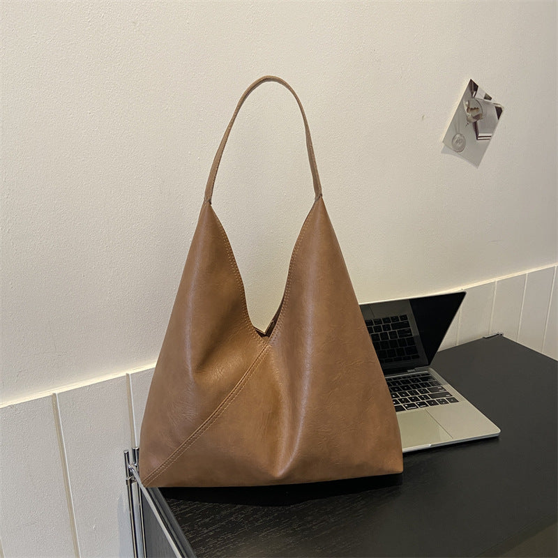 Women's Soft Leather Retro Fashion Large Capacity Armpit Bags
