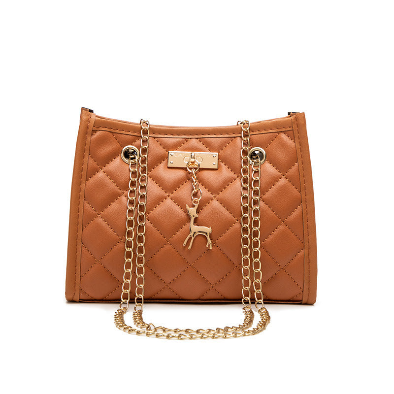 Women's Pendant Decorative Chain Fashion Rhombus Embroidered Crossbody Bags