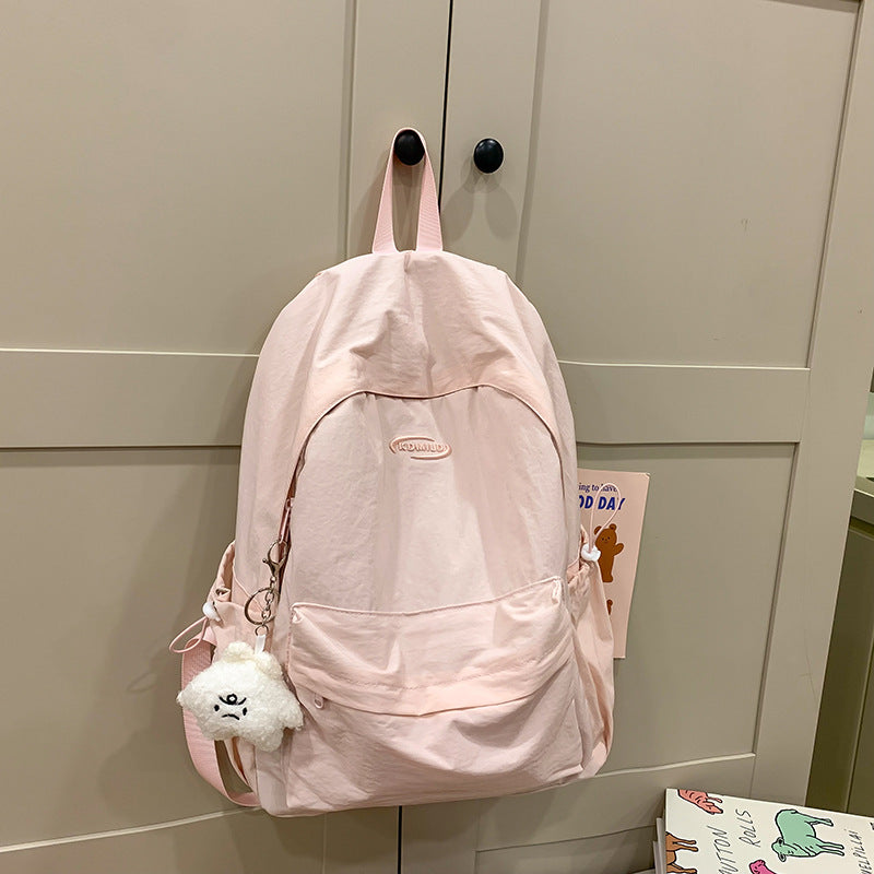 Simple Solid Color For College Female Backpacks
