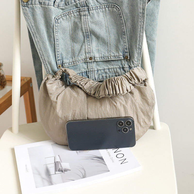 Women's Style Popular Leisure Pleated Cloud Textured Nylon Cloth Armpit Bags