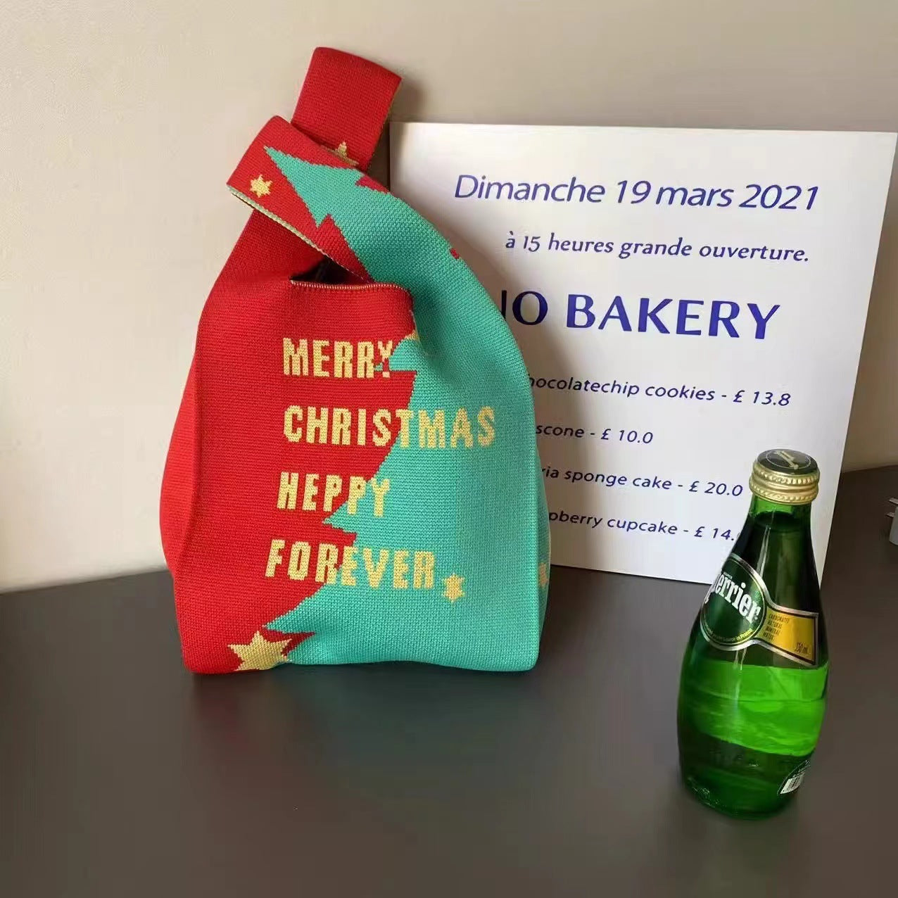 Women's Knitted Wool Version Hand Carrying Box Handbags