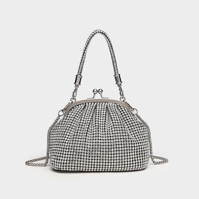 Women's Rhinestone Portable Shell Bezel Setting Brick Crossbody Bags